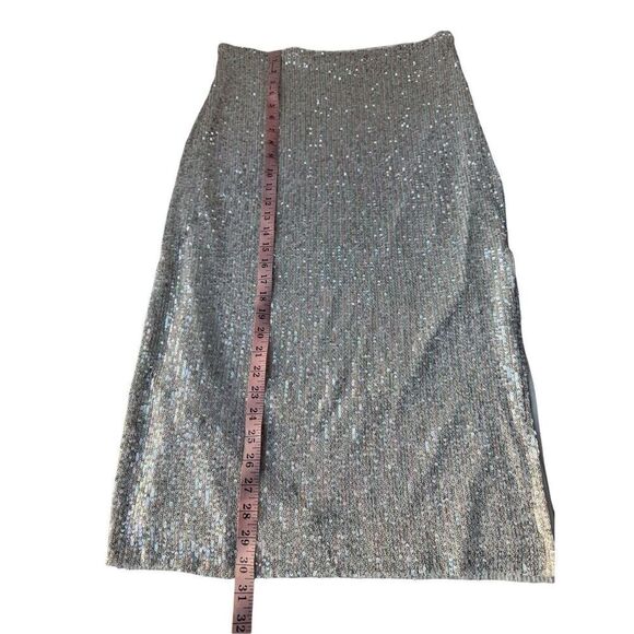 Walter Baker Crista Midi Skirt- Ice Sequin Size 10 - Picture 10 of 11